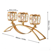 Vente en gros usine Nouveau Candelabre en cristal créatif en forme d'arche Centre de table de luxe pour la décoration de table de mariage et de banquet romantique