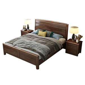 Solid Wood Storage <b>Bed</b> Walnut 1.8m <b>Double</b> <b>Bed</b> Modern Minimalist Bedroom Furniture For Adults And Elderly - Product Image 4