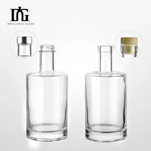 Custom Best Quality Transparent Spirits Liquor Glass Bottle Fancy Vodka Whisky Rum Gin Empty Glass Bottle