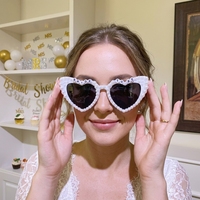 Lunettes en forme de cœur lumineuses pour future mariée, perles, décorations pour enterrement de vie de jeune fille, accessoires photo de mariage