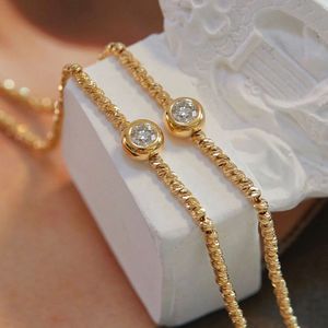 Pulsera de Diamantes Naturales de 0.10ct con Cuentas de Oro de 18K Xinfly, Cadena de Joyería Fina para Bodas y Fiestas - Product Image 1