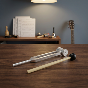 Diapason en alliage d'aluminium 128 Hz avec marteau en caoutchouc pour expériences de physique - Product Image 3
