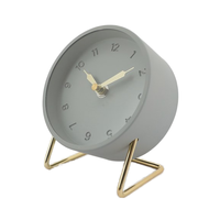 Jam Alarm meja logam Retro kamar tidur, Jam Alarm Analog Vintage, tidak bersuara, samping tempat tidur, ruang tamu, hadiah kamar tidur