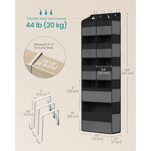 Over The Door Organizer 9 Compartment Hanging Storage <b>Shelf</b> Foldable Closet Organizer Heavy Duty 33x15x85cm - Product Image 3