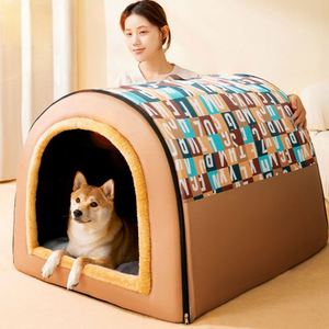 Custom Modern Luxury Pet House with Washable Orthopaedic Bed for Dogs and <b>Cats</b> Letter Pattern - Product Image 2