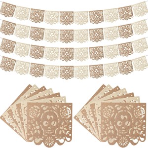 Bannière de fête du Jour des Morts mexicain avec motif de crâne, en tissu non tissé, forme rectangulaire - Product Image 5