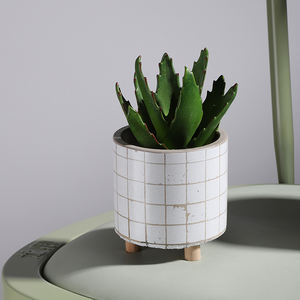 <span class=keywords><strong>Pot</strong></span> <span class=keywords><strong>de</strong></span> fleurs en ciment avec <span class=keywords><strong>pied</strong></span> en bois, <span class=keywords><strong>pot</strong></span> cylindrique, design unique, pour décoration <span class=keywords><strong>de</strong></span> jardin, plantes succulentes - Product Image 2