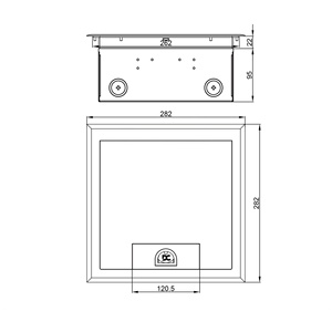 Boîtier de plancher surélevé avec prise de sol dissimulée et couvercle de gestion des câbles pour installation au bureau - Product Image 5