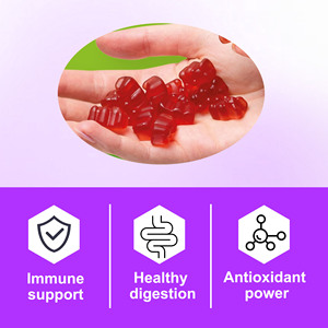 Gomitas Veganas de Vinagre de Sidra de Manzana para Mejorar la Energía, Más Vendidas, Suministro para 1 Mes, con Folato y Zinc, Gomitas Quemagrasas - Product Image 4