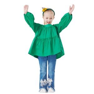 Ropa coreana a la moda para niñas, camisa de manga larga con volantes de princesa, pantalones de campana, pantalones vaqueros, conjuntos de ropa de 2 piezas para niñas - Product Image 1