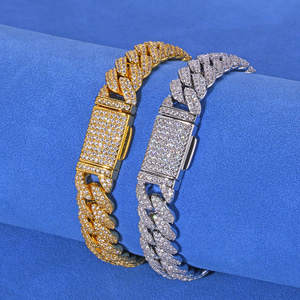 Real 925 Sterling Silver Moissanite Cuban Chain <b>Bracelet</b> Pass Diamond Tester Iced Out Bling Hip Hop Jewelry For Men Women Gift - Product Image 4