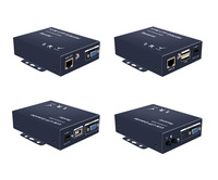 Extensor VGA KVM UTP, rango de 100M/328 pies, Cable CAT5e/6 individual para teclado USB, ratón, Mini FHD, receptor de Metal protegido por ESD, LCD