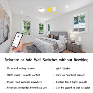 Interruptor de Luz Inalámbrico con Especificaciones Estadounidenses, Interruptor de Luz Remoto Compatible con <span class=keywords><strong>Alexa</strong></span>, Interruptor y Receptor Inalámbricos Inteligentes con Función de Atenuación - Product Image 3