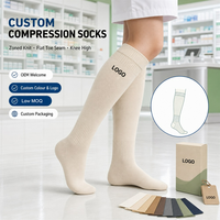 Chaussettes de compression montantes pour infirmières et sportifs, respirantes, personnalisables, emballage comparatif, vente directe usine