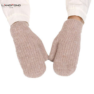Guantes de punto elásticos de color sólido para niños, mitones cálidos de invierno para niños, mitones de algodón para uso diario y viajes - Product Image 3