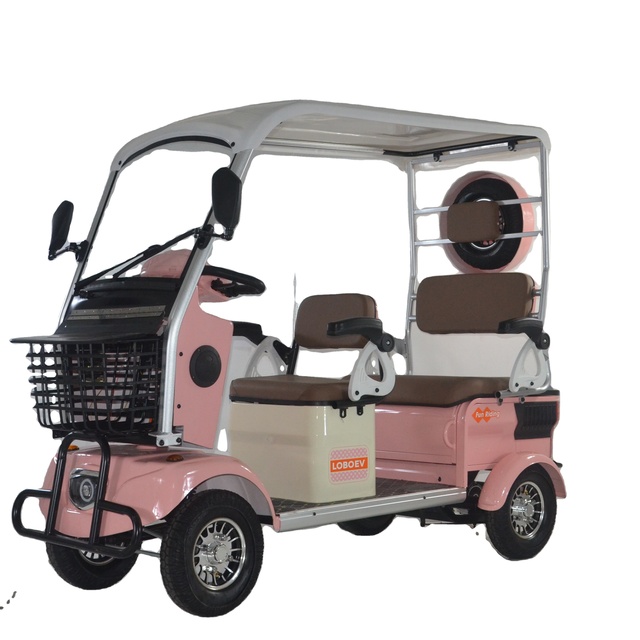 4 Wheel Electric Scooter Trike Motor 4 Wheels Three Wheel Bike Enclosed Electric Tricycle with Roof in 2024