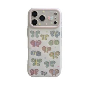 เคสโทรศัพท์ลายผีเสื้อสีสันสดใสสองชั้นสำหรับ iPhone 17 Pro Max 16 15 สำหรับสาวๆ รุ่น Spring Summer Hollow - Product Image 5