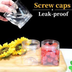 Grand pot de stockage PET de qualité alimentaire en cristal rond de 7cm de diamètre pour fruits secs fruits confits sucre vide - Product Image 4