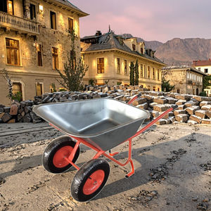 WB6418S 100L Carretilla doble resistente con rueda neumática de 3,50-8 pulgadas Carretilla de rueda de construcción de jardín - Product Image 4