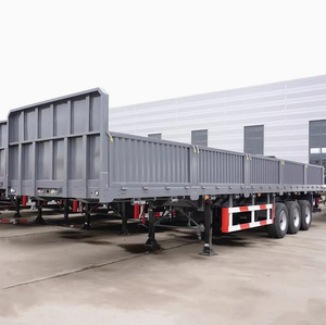 <span class=keywords><strong>LinAn</strong></span> 40FT 80 tonnes 3 essieux lit bas semi-remorque acier mécanique/Suspension pneumatique conteneur Standard paroi latérale taille personnalisable - Product Image 1