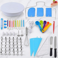 Ensemble de pâtisserie circulaire de 66 pièces : Plateau tournant pour gâteaux, douilles de décoration, poches à douille en TPU et spatules à beurre