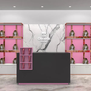 Beauty Shop Wig <b>Display</b> Showcase Furniture Beauty Store <b>Display</b> Hair Extension Salon <b>Wall</b> <b>Cabinet</b> for Wig Store Design - Product Image 1