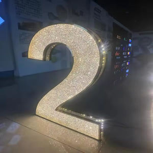 Party Supply Shining 3d <b>Led</b> Sign 3ft 4foot <b>Led</b> <b>Light</b> UP Number Wedding Crystal Marquee Letter Sign for Event Birthday <b>Decoration</b> - Product Image 3