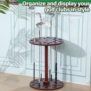 Support de rangement transfrontalier en bois pour clubs de golf, support de rangement pour queues de billard, étagère multi-trous sur pied, présentoir pour clubs - Product Image 2