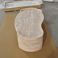 Table basse personnalisée en marbre travertin beige pierre naturelle pour l'extérieur