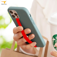 Coque de téléphone portable élastique anti-chute en silicone souple multicolore personnalisée avec support de bracelet croisé pour la vente en gros