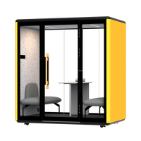 Module de bureau modulaire Comine, solution acoustique insonorisée pour espace de travail en open space