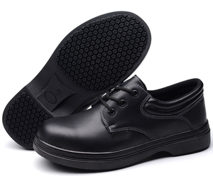 <span class=keywords><strong>Zapatos</strong></span> DE SEGURIDAD antideslizantes con puntera <span class=keywords><strong>dura</strong></span> para trabajadores de restaurantes Cocina Cuero antideslizante con acero Temporada de invierno - Product Image 3