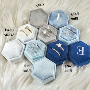 Grey jewellery jewelry hexagon velvet paper acycliric custom neckless supplies large ring boxes