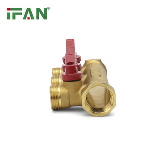 IFAN Trustable poignée <span class=keywords><strong>rouge</strong></span> filetage laiton collecteur 3 voies haute pression raccord PEX 3/4 ''-1'' couleur jaune vanne en laiton - Product Image 3