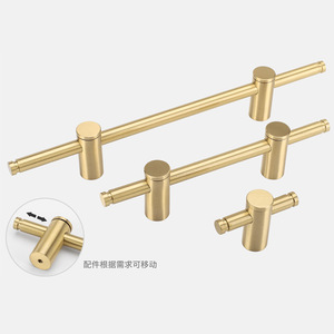Adjustable 60mm-1000mm Long Furniture Hardware Modern Gold/Black Brass Cabinet <strong>Handles</strong> Drawer Bar Glass <strong>Door</strong> <strong>Pulls</strong> Wardrobe Gym - Product Image 3