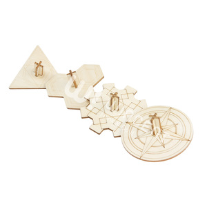 Juego de Trompos Geométricos de Madera Wincent, Triángulo, Hexágono, Círculo, Engranaje, Juguete Educativo Montessori STEM, Kit de Ciencia <span class=keywords><strong>y</strong></span> Física, Regalo - Product Image 1
