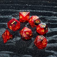 Mata naga Dnd kustom Set dadu berongga kebesaran mata naga Set dadu polihedral DND dan naga inti cairan merah dadu tajam
