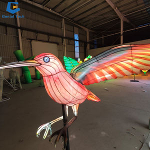 SGL064 Zigong fabrika özelleştirilmiş fener sergi kumaş hayvan papağan kuş fener festivali bahçe için - Product Image 3