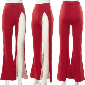 Pantalons longs évasés à taille haute <span class=keywords><strong>en</strong></span> maille transparente pour femmes, vêtements <span class=keywords><strong>d</strong></span>'automne et <span class=keywords><strong>d</strong></span>'hiver - Product Image 4