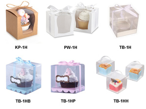 IMEE 4 6 12自動ポップアップスタイルクラフト段ボールホワイト使い捨て紙カップケーキボックスキャリアマフィンケーキボックスクリアウィンドウ付き - Product Image 4