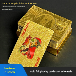 Cartes de <span class=keywords><strong>poker</strong></span> en feuille d'or de haute qualité, personnalisables, flexibles, résistantes aux déchirures, réutilisables, en plastique PET, respectueuses de l'environnement - Product Image 2