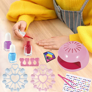 ชุดของเล่นแต่งหน้า DIY ชุดเครื่องสำอางบิวตี้บูติกสำหรับเด็กผู้หญิง ชุดทำเล็บมินิพร้อมเครื่องอบเล็บสำหรับเด็กเล็ก - Product Image 2