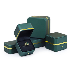 Wholesale Manufacturer Luxury Plain Pattern Customized Rounded-corner PU Leather Jewelry <b>Box</b> for <b>Rings</b> Pendants Bracelets Chains - Product Image 2