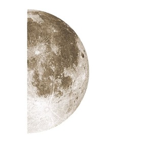 Peinture décorative sur le thème de la lune pour entrée, cadre circulaire beige avec rétroéclairage, texture réaliste en grès 3D pour couloirs et entrées - Product Image 5