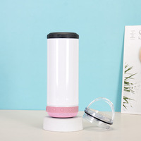 Botol Air Stainless Steel Pintar Portabel dengan Speaker Pemutar Musik Nirkabel, Tumbler Sublimasi Polos Lurus 16oz 20oz