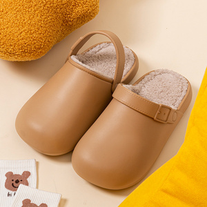 Fashion Women's Men Casual <strong>Felt</strong> Lining Soft Slippers Outdoor Closed-Toe Thick Bottom Non-Slip Waterproof Winter <strong>Clogs</strong> - Product Image 3