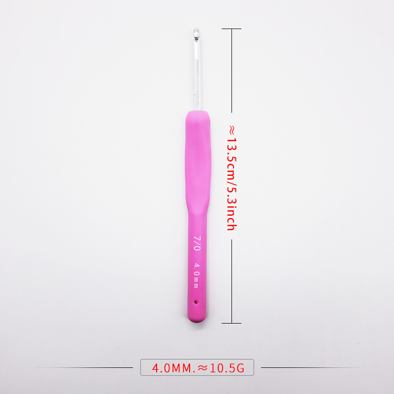 เข็มโครเชต์ TPR สีชมพู - 4.0 มม.