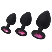 Silikon-Analplug mit Kristallschmuck Glatte Oberfläche Weiblicher Butt Plug Analkugel Anus-Dilatator Analspielzeug für Männer Frauen