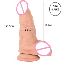 Consolador grande y grueso realista de 8,7 pulgadas, Juguetes sexuales, juguetes grandes, ancho, suave, flexible, Dong, gordo, corto, enorme, consoladores a granel, ventosa para hombre