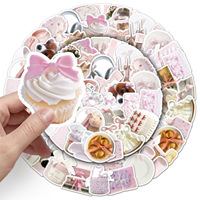 50 Pièces Nœuds Papillon Style Instagram Rose Blanc Mignon Frais Cœur de Fille Étanche Décoratif pour Téléphone, Journal et Électronique Grand Public